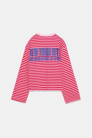 Футболка в полоску с текстом- Заказать в России