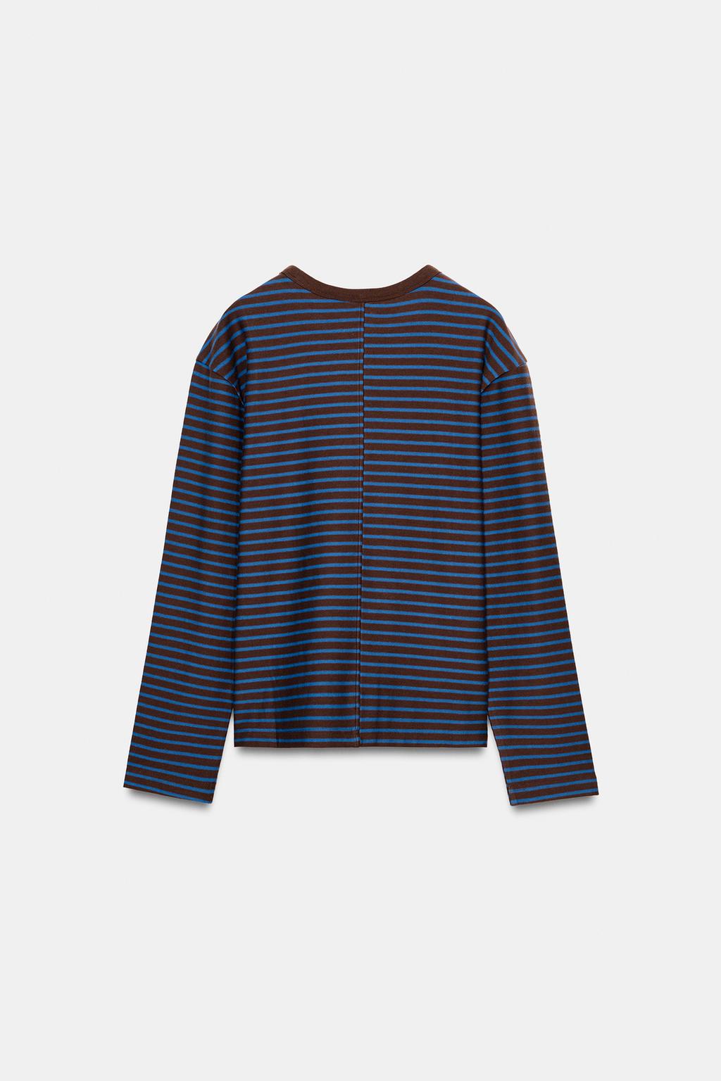 ФУТБОЛКА В ПОЛОСКУ С ДЛИННЫМИ РУКАВАМИ