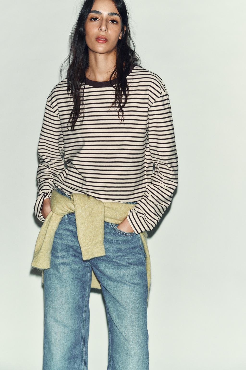 ФУТБОЛКА В ПОЛОСКУ С ДЛИННЫМИ РУКАВАМИ