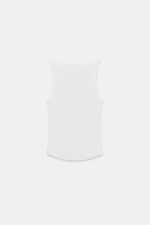 Топ халтер в рубчик с эффектом потертости- Заказать в России