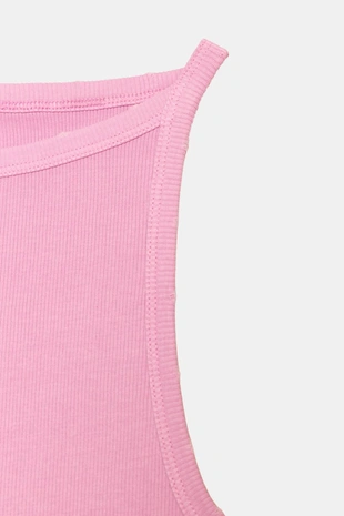 Топ халтер в рубчик с эффектом потертости- Заказать в России