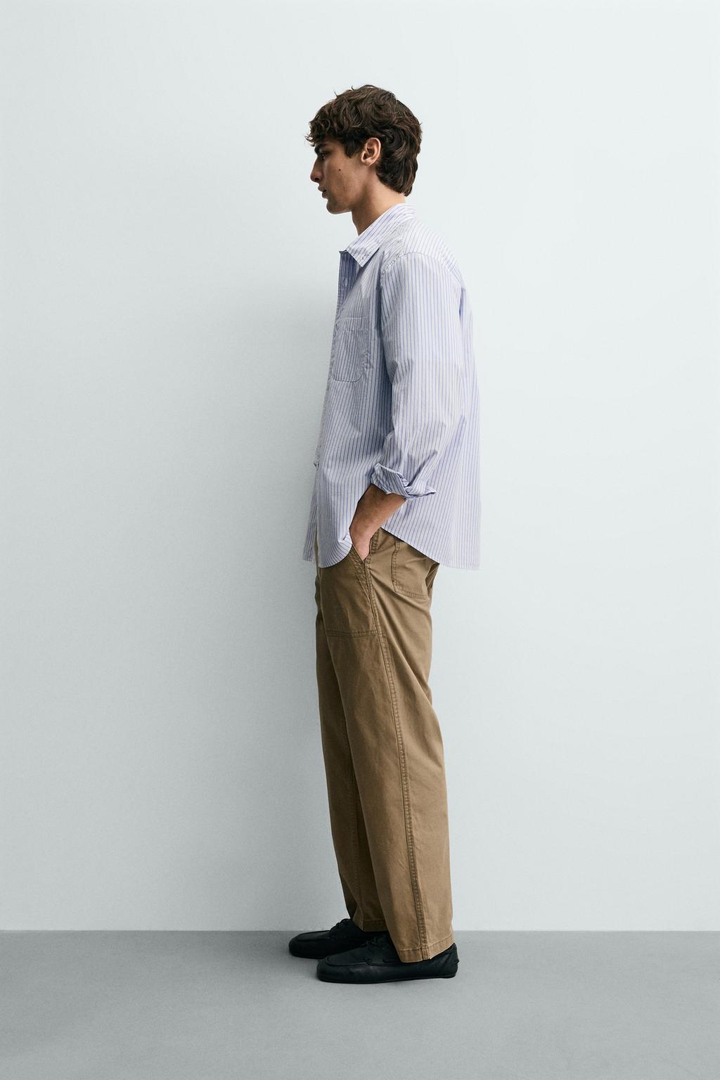 БРЮКИ STRAIGHT FIT С ЭФФЕКТОМ ПОТЕРТОСТИ