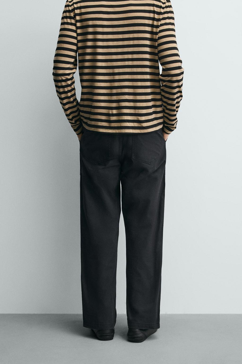 БРЮКИ STRAIGHT FIT С ЭФФЕКТОМ ПОТЕРТОСТИ