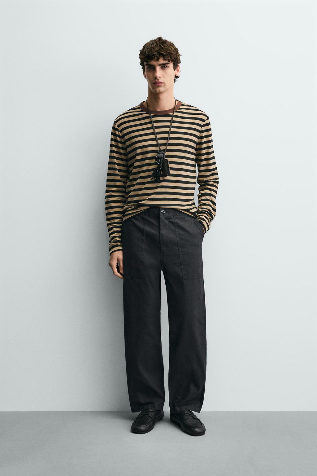 БРЮКИ STRAIGHT FIT С ЭФФЕКТОМ ПОТЕРТОСТИ