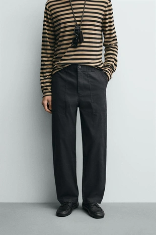 Брюки STRAIGHT FIT с эффектом потертости- Заказать в России