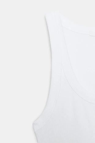 Топ без рукавов в рубчик- Заказать в России