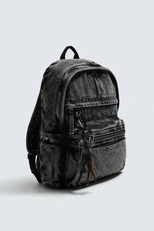Джинсовый рюкзак с эффектом потертости- Заказать в России