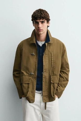 Парка свободного кроя с навесными петлями