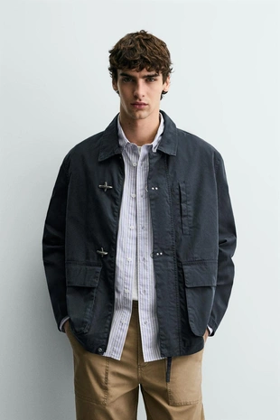 Парка свободного кроя с навесными петлями- Заказать в России