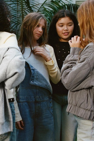 Длинный джинсовый комбинезон- Заказать в России