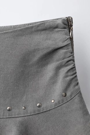 Юбка с воланами и заклепками- Заказать в России