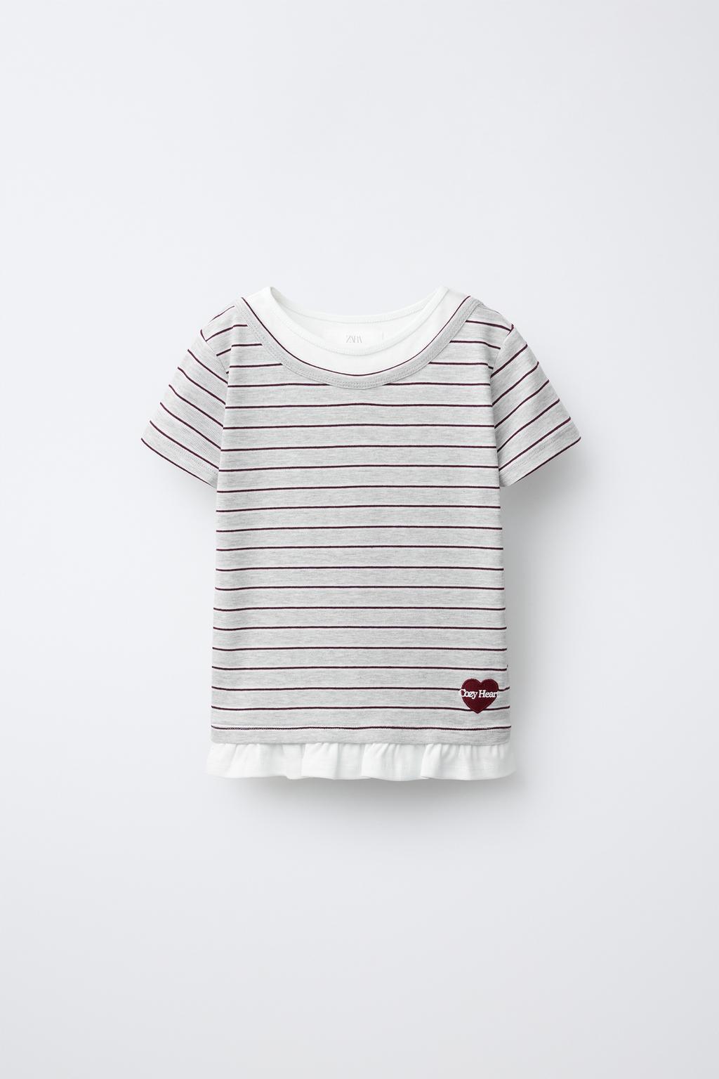 МАЙКА В ПОЛОСКУ С ДВОЙНЫМ ВОРОТНИКОМ