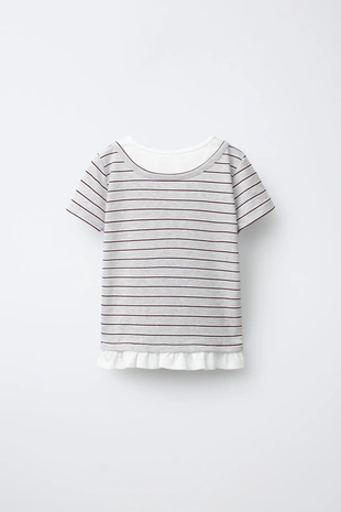 Майка в полоску с двойным воротником- Заказать в России