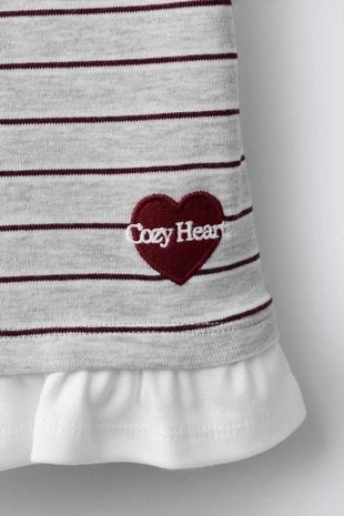 Майка в полоску с двойным воротником- Заказать в России