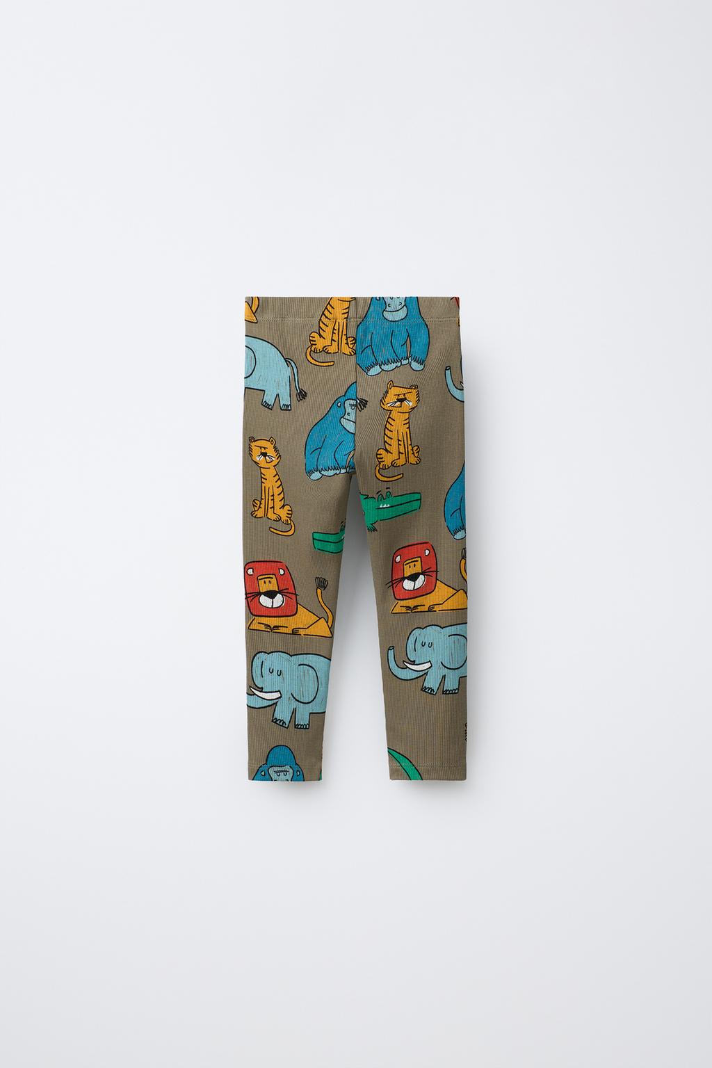 ЛЕГИНСЫ В РУБЧИК С АНИМАЛИСТИЧНЫМ ПРИНТОМ