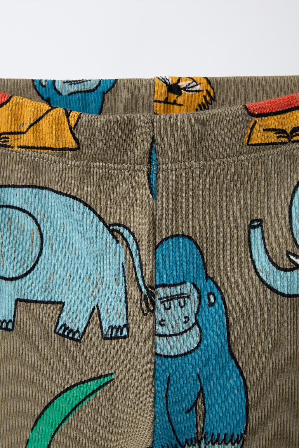 ЛЕГИНСЫ В РУБЧИК С АНИМАЛИСТИЧНЫМ ПРИНТОМ