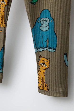 Легинсы в рубчик с анималистичным принтом- Заказать в России