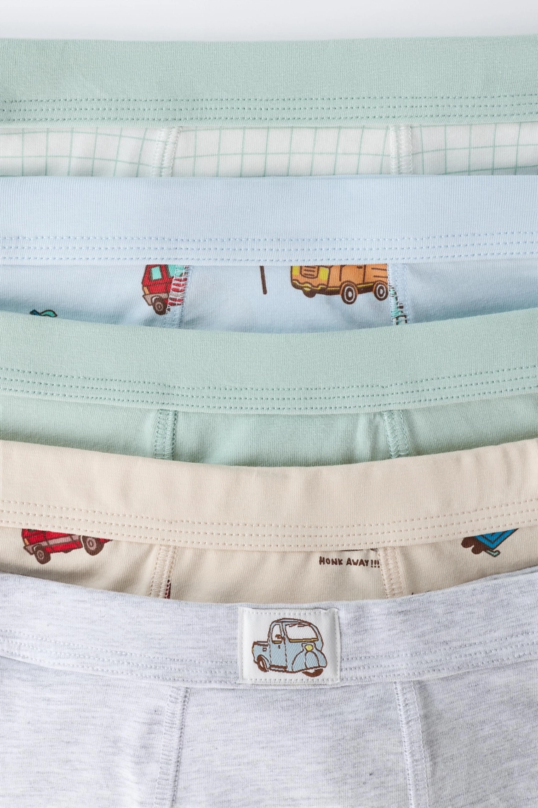 Пятерка трусов с автомобилями для детей 2-6 лет