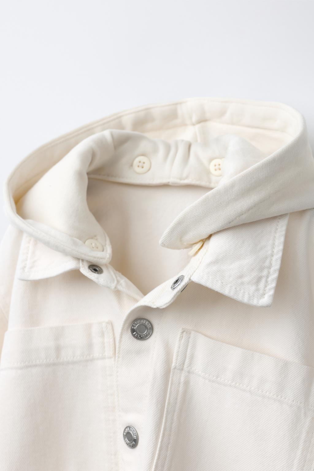 КУРТКА-РУБАШКА ИЗ САРЖИ СО СЪЕМНЫМ КАПЮШОНОМ