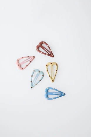 Набор из пяти заколок для волос «сердца в горошек»- Заказать в России