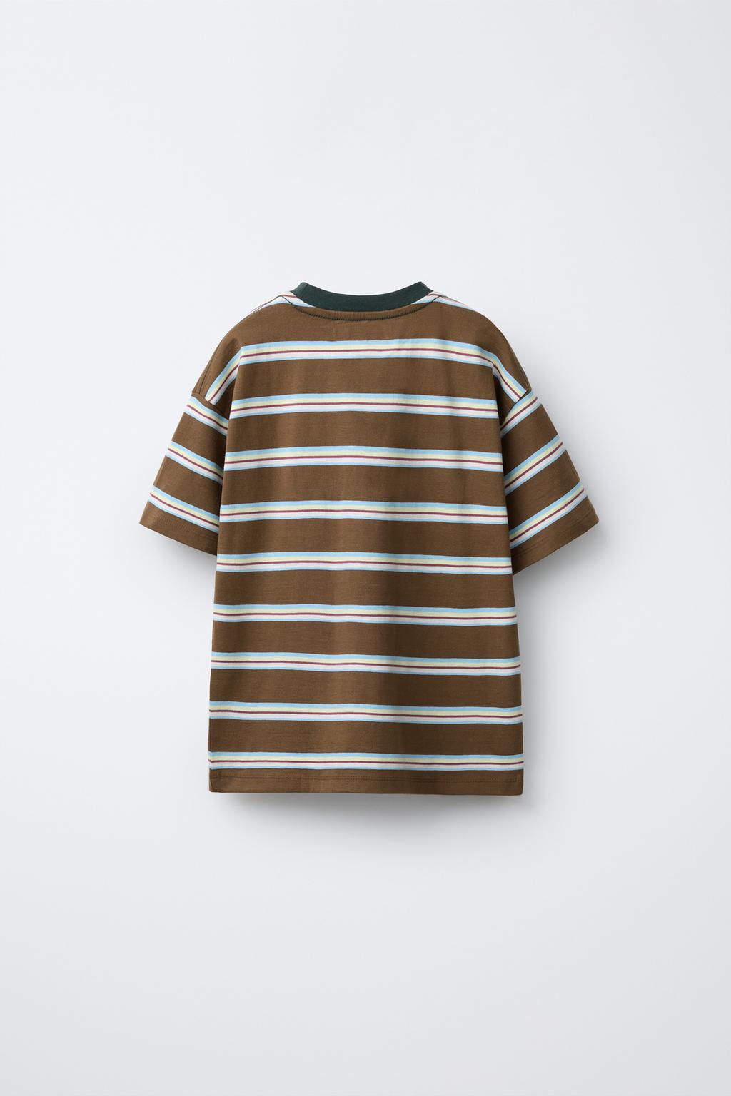 ФУТБОЛКА С ПРИНТОМ В ПОЛОСКУ