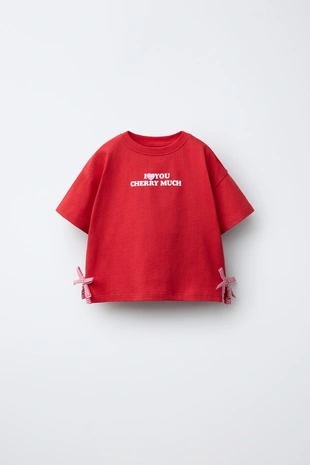 Футболка с бантами в клетку виши- Заказать в России