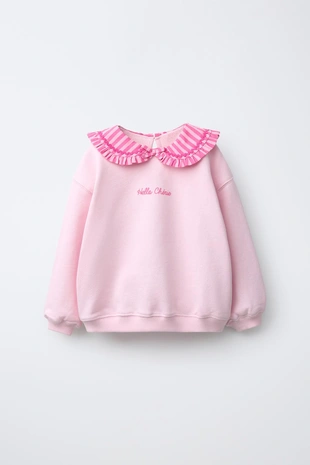 Толстовка с воротником-хомутом и волнистым узором- Заказать в России