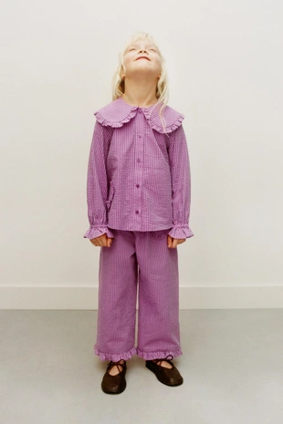 Брюки-кюлоты в полоску с сердцем- Заказать в России