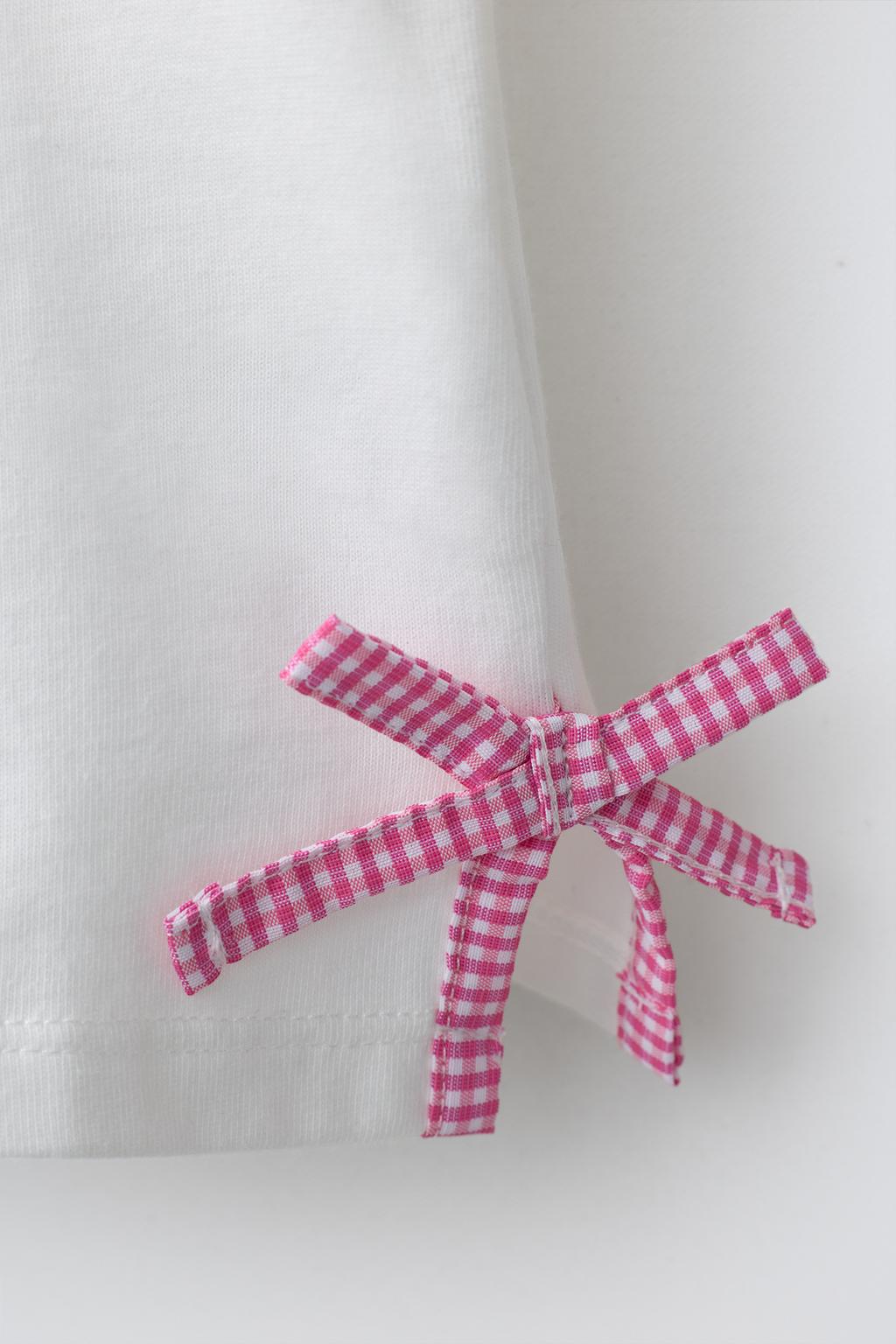 ФУТБОЛКА С БАНТАМИ В КЛЕТКУ ВИШИ