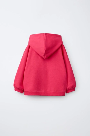 Толстовка на молнии с рельефным текстом и эффектом INTERLOCK