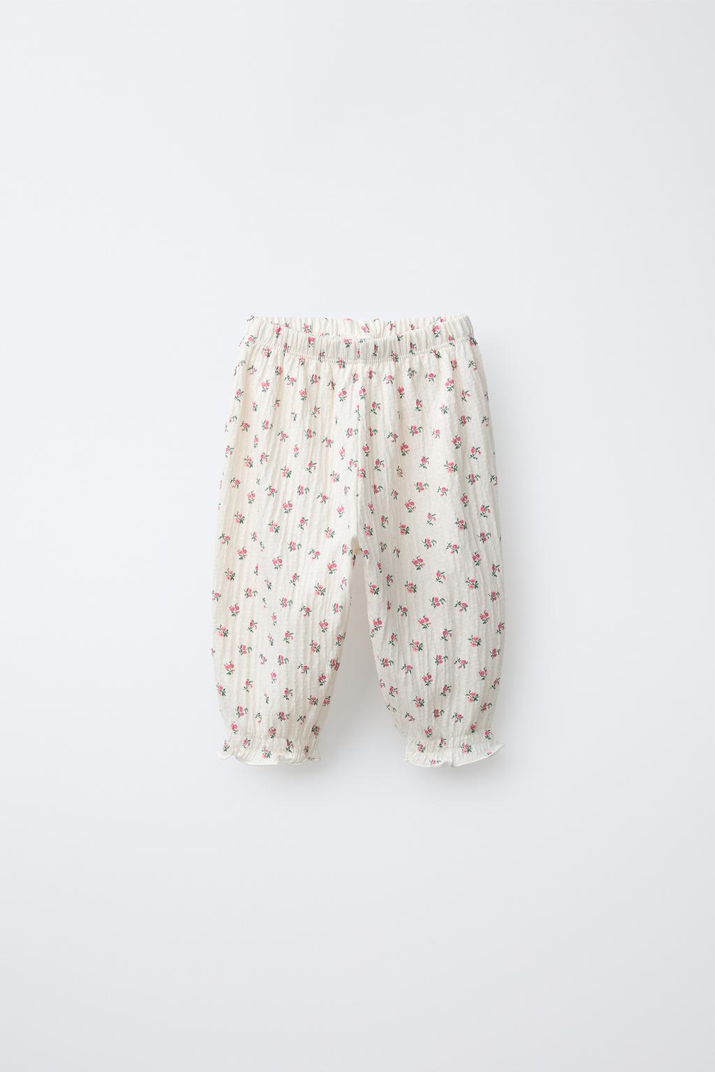 БРЮКИ С ЦВЕТОЧНЫМ ПРИНТОМ И ТЕКСТУРОЙ