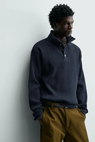 Толстовка из рельефного трикотажа в рубчик- Заказать в России