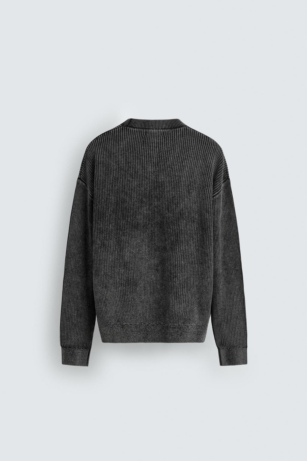 СВИТЕР В РУБЧИК С ЭФФЕКТОМ ПОТЕРТОСТИ