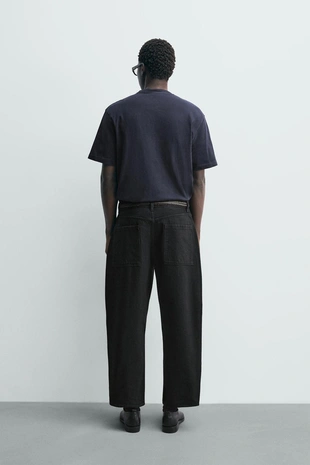 Джинсы суженные широкие