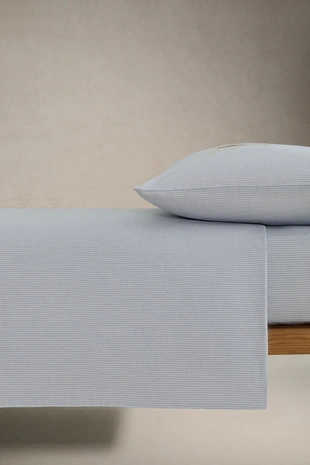 Детский приталенный хлопковый простынный комплект в полоску- Заказать в России