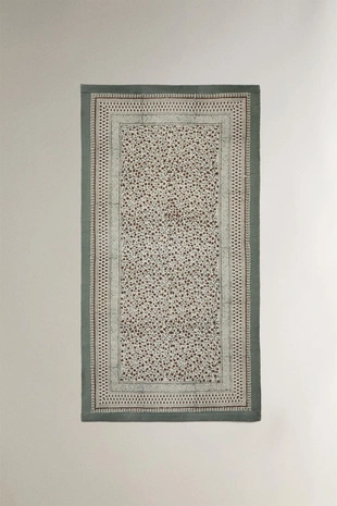 Хлопковый ковер с блок-печатью- Заказать в России