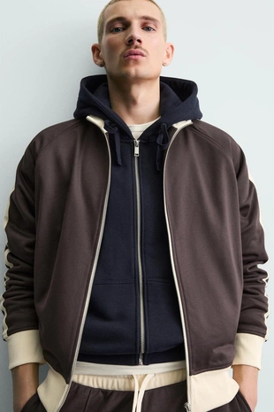 Толстовка на молнии с полосами- Заказать в России