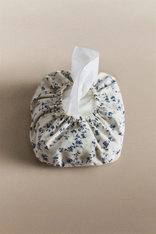 Держатель влажных салфеток с синим цветочным узором из хлопка- Заказать в России