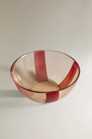 Стеклянная чаша в полоску- Заказать в России