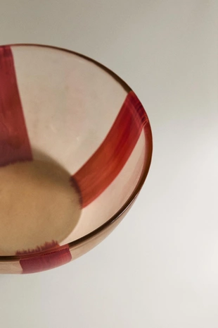 Стеклянная чаша в полоску- Заказать в России