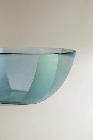 Стеклянная чаша в полоску- Заказать в России