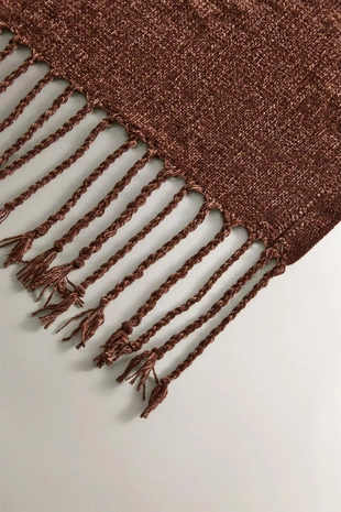 Купить Zara Плед из шениля с бахромой