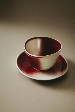 Фарфоровая чашка и блюдце с одинаковым дизайном- Заказать в России