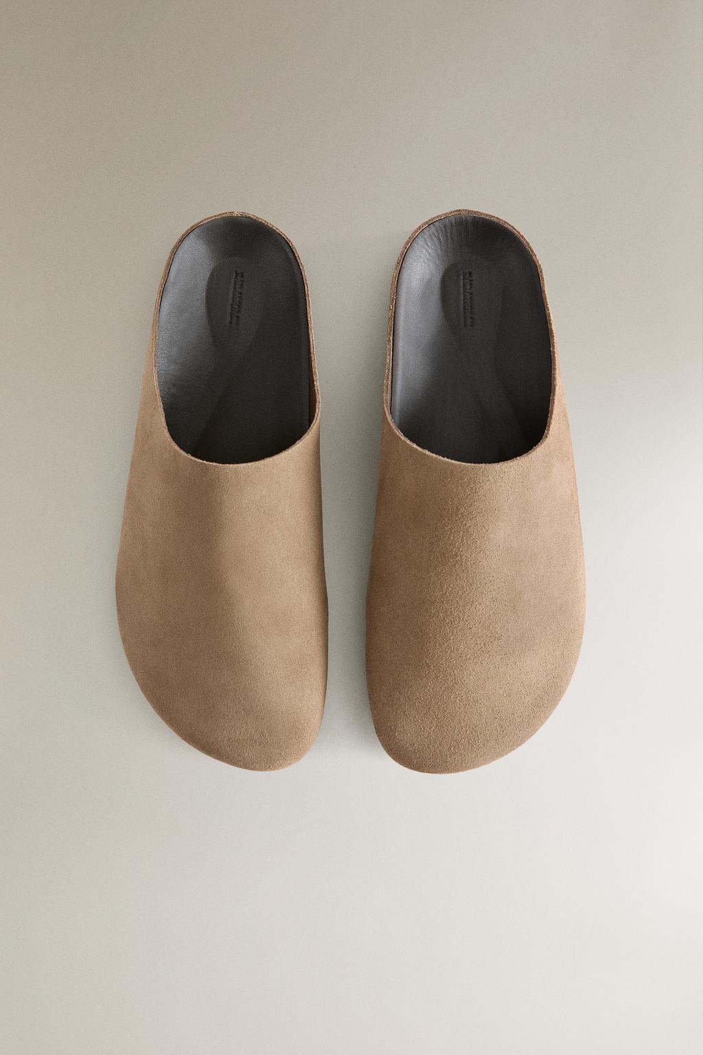 Мюли из расщипленной замши