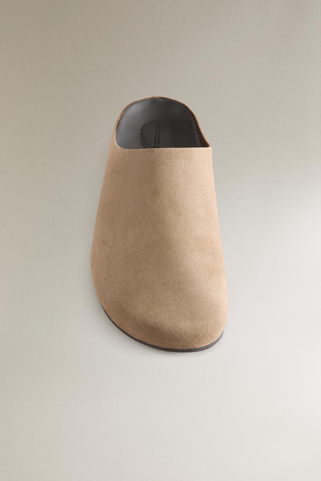 Мюли из расщипленной замши