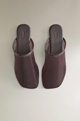 Сабо из сетчатой ткани