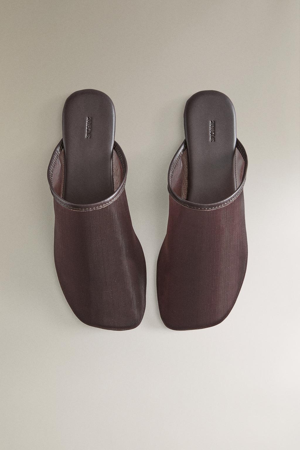 Сабо из сетчатой ткани