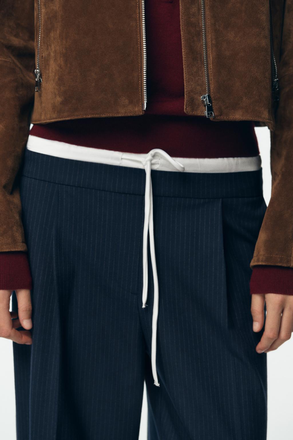 БРЮКИ WIDE LEG С ДВОЙНЫМ ПОЯСОМ