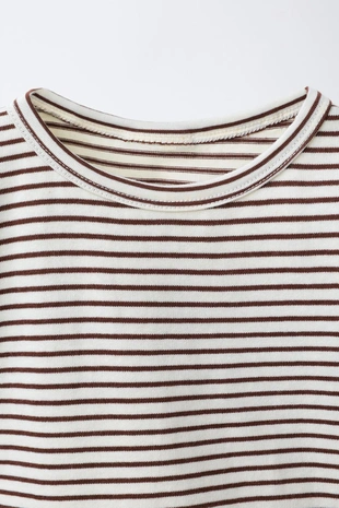 Мягкая тканая футболка в полоску- Заказать в России