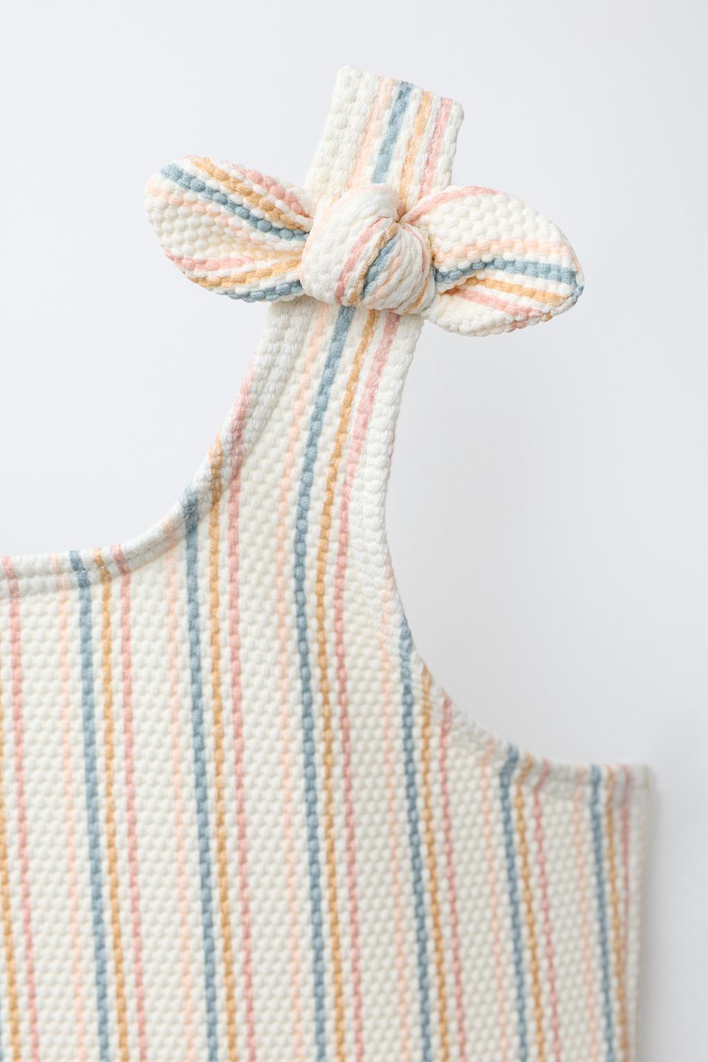 1-6 ЛЕТ/КУПАЛЬНИК С ТЕКСТУРНЫМИ ПОЛОСКАМИ